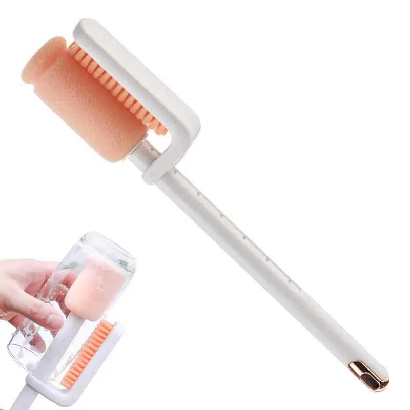 

Glass Cleaning Brush Telescopic 360 Degree Rotary Sponge Brush For Water Bottles Simple Glass Water Bottle Cleaner Kitchen Tool
