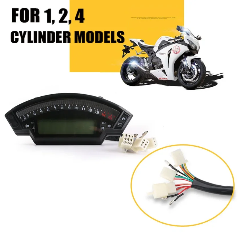 HD мотоциклетный цифровой спидометр 199 км/ч счетчик Rev 15000 об/мин 6 передач уровень