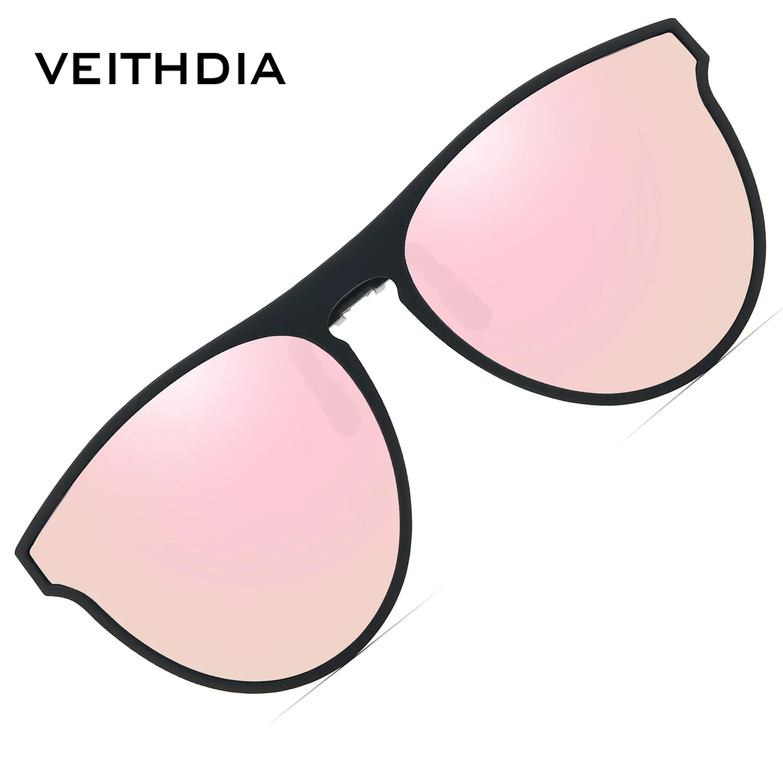 Фото Солнцезащитные очки VEITHDIA Round TAC с клипсой для активного отдыха, без оправы, унисекс, поляризованные линзы UV400, клипсы для очков для вождения VK3 №2