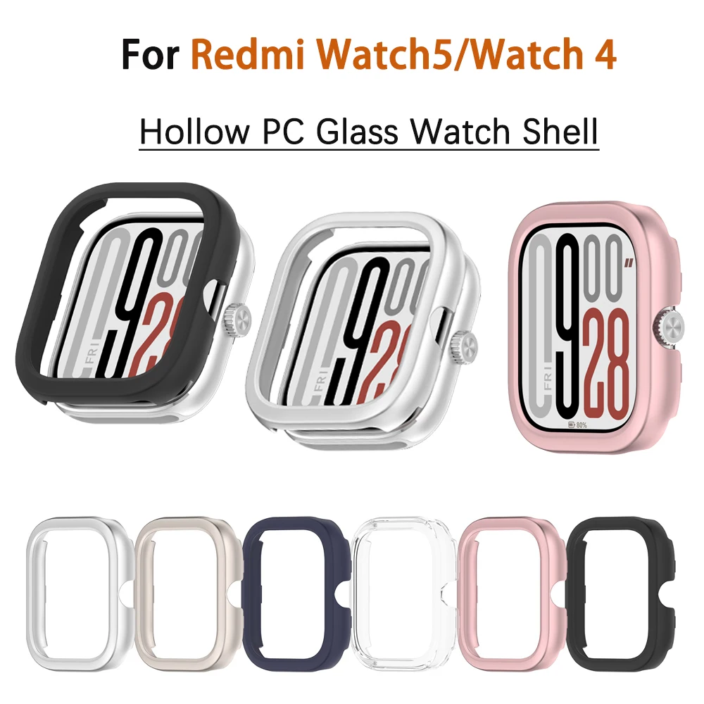 Стеклянный чехол для ПК Redmi Watch 5/4 Смарт-часы с ремешком экрана Полая защитная