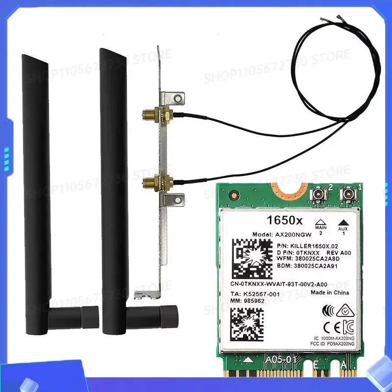Беспроводная сетевая карта ZZ Killer 1650X AX200 NGW, 3000 Мбитс, Wi-Fi 6, двухдиапазонная (2.4G5G), Bluetooth 5.1, поддержка Gigabit WLAN (art.: 3920dc9506940) - 3920dc9506940
