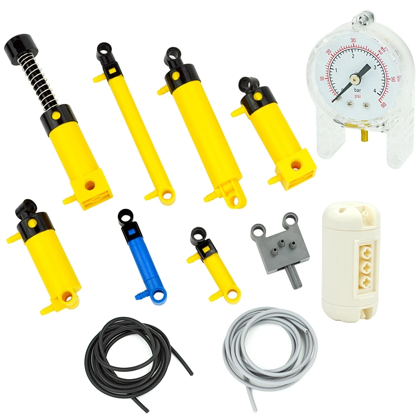 MOC Technology Building Block Pneumatic Pump Switch Air Tank Hollow Pipe Pressure Gauge 19476 19475 19478 47225 |