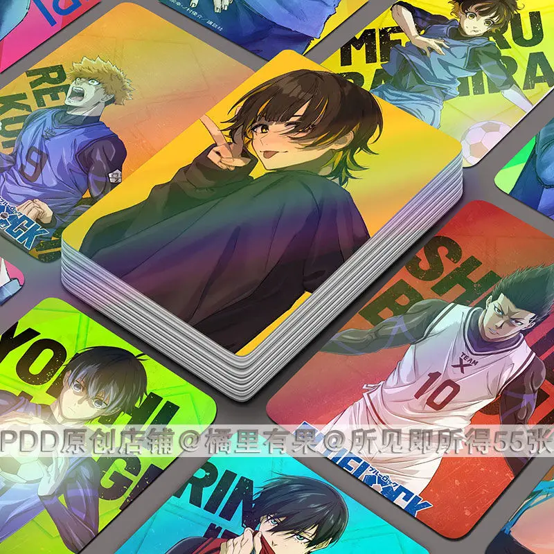 55 шт. синий замок аниме Laser Rin Itoshi Chigiri Hyoma косплей закругленные углы ЛОМО карты