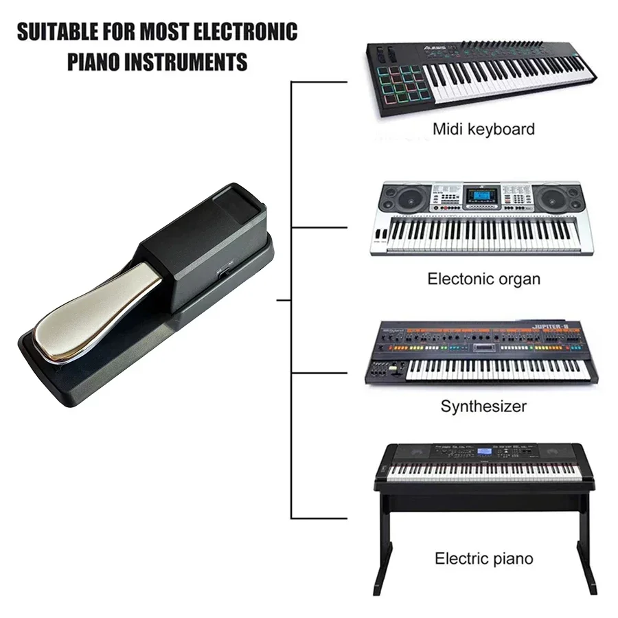Выдерживающая педаль для клавиатуры универсальная внешняя фотография цифрового