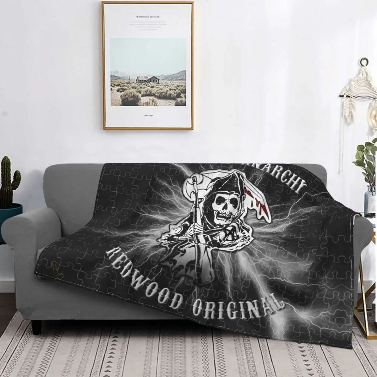 

Sons Of Anarchy The TV Series Blankets Warm Flannel SOA Throw Blanket for Sofa Office Bedspreads