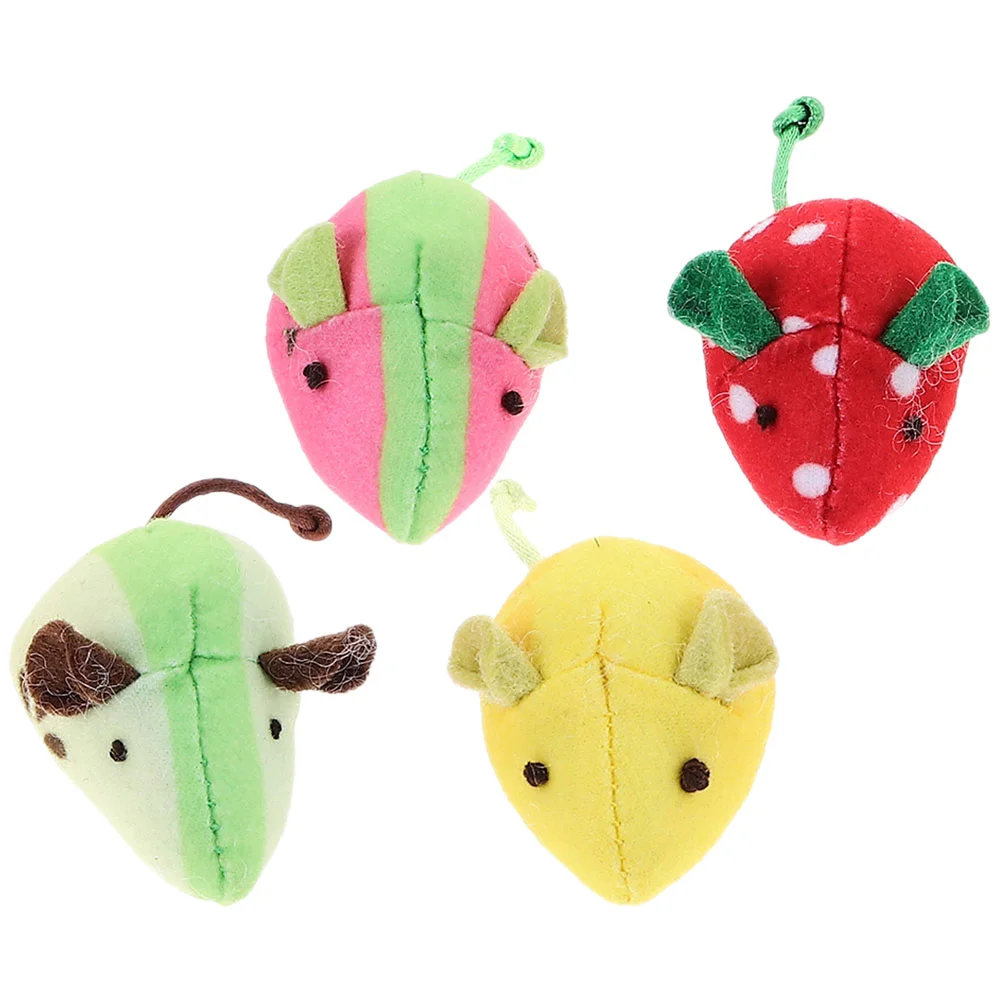 

Mouse Cat Toy Catnip Plush Cartoon Modeling Mice Toys Interactive Fruit Kitten Teething Cats