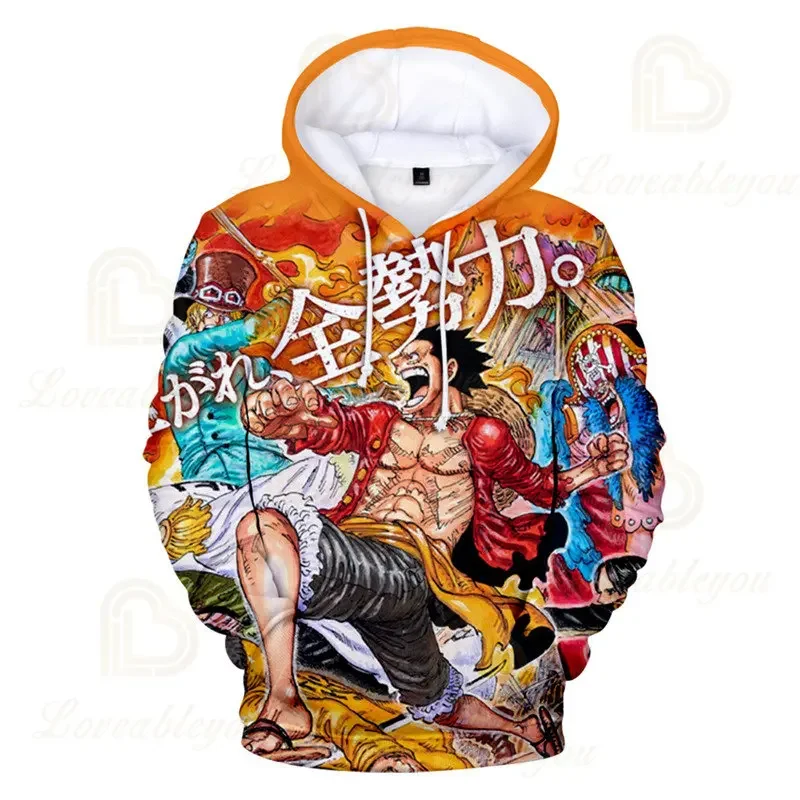 Аниме цельные толстовки с 3D принтом пуловер свитшот Обезьяна D Luffy Ace Sabo Shanks закон