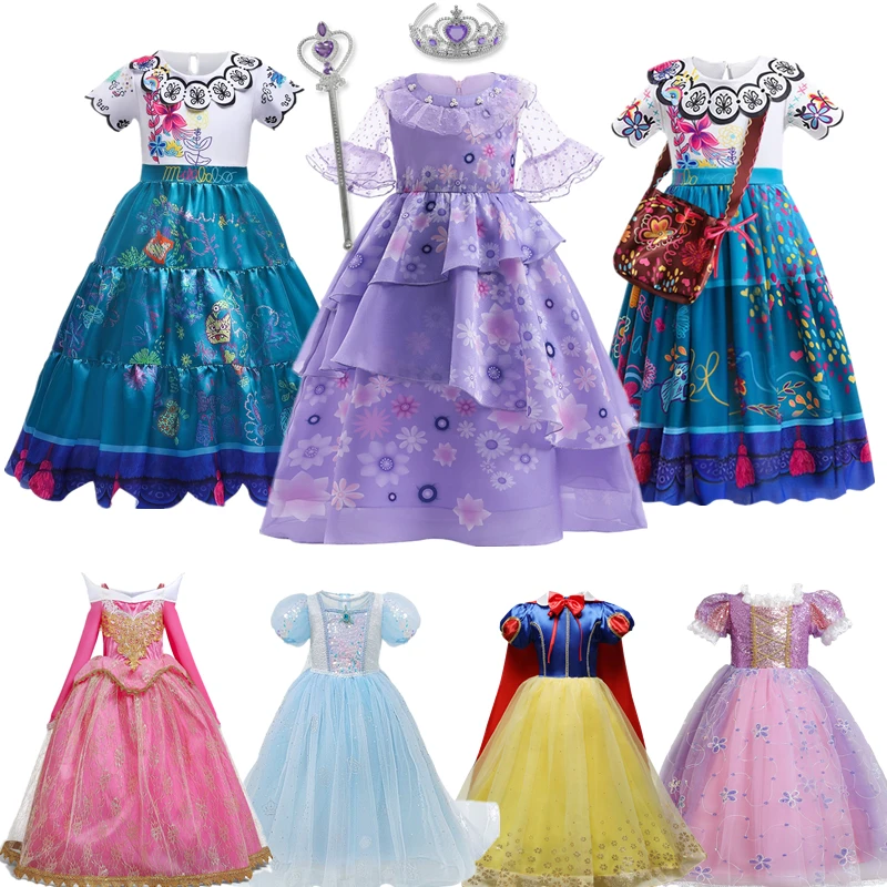 

Encanto Mirabel Madrigal Princess Dress For Girls Isabela Cosplay Costumes Children Dolores Pepa Fancy Clothes Party Vestidos