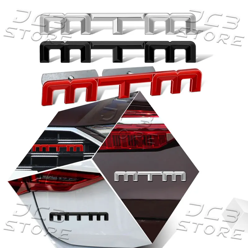 Фото MTM Logo 3D хромированная металлическая наклейка на переднюю решетку, декор для Volkswagen Golf Passat Jetta Touareg Tiguan, задний багажник, значок на крыло №1