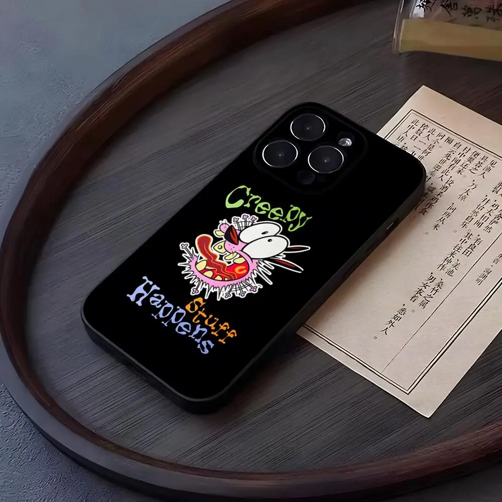 Dog-Courage-The-Cowardly Phone Case For 15 Pro Max Iphone 16 14 12 Plus 13 11 Xr X Xs 8 7 Silicone Cover
