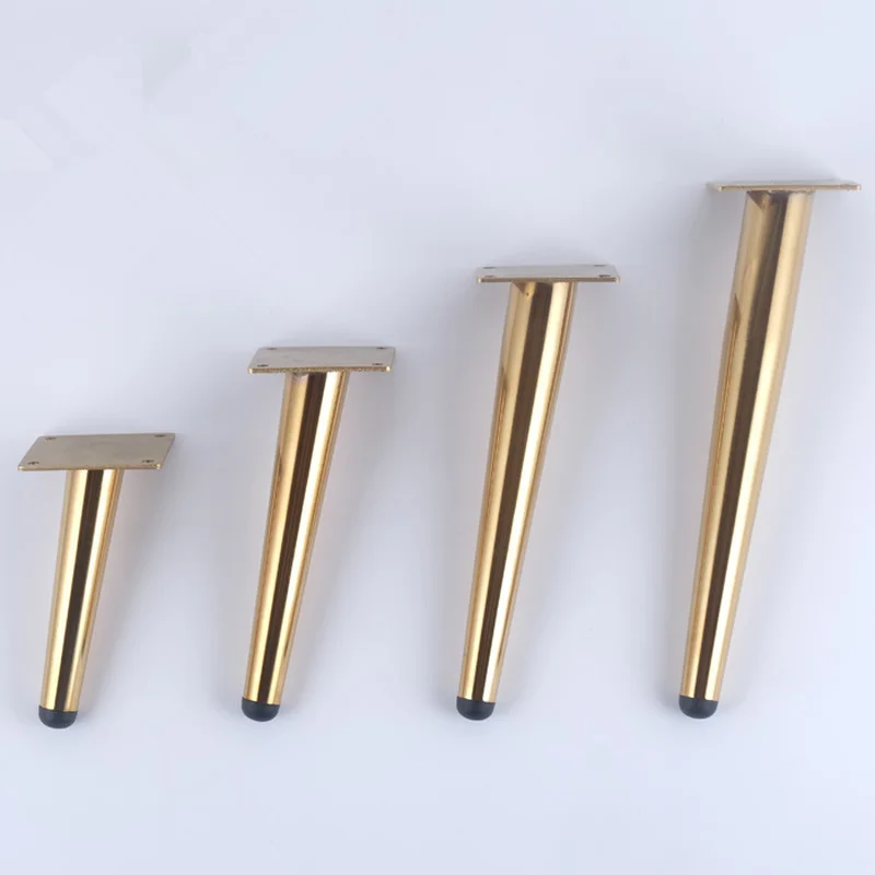 10-35CM Metal Furniture Leg Support Gold Tapered Leveling Feet For Sofa Chairs Cabinet Wardrobe Bed Protector Pad Hardware |