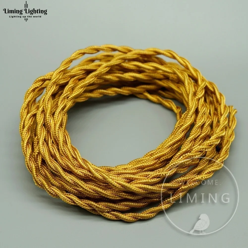 

Витой медный провод золотой цвет 2х0,75 мм