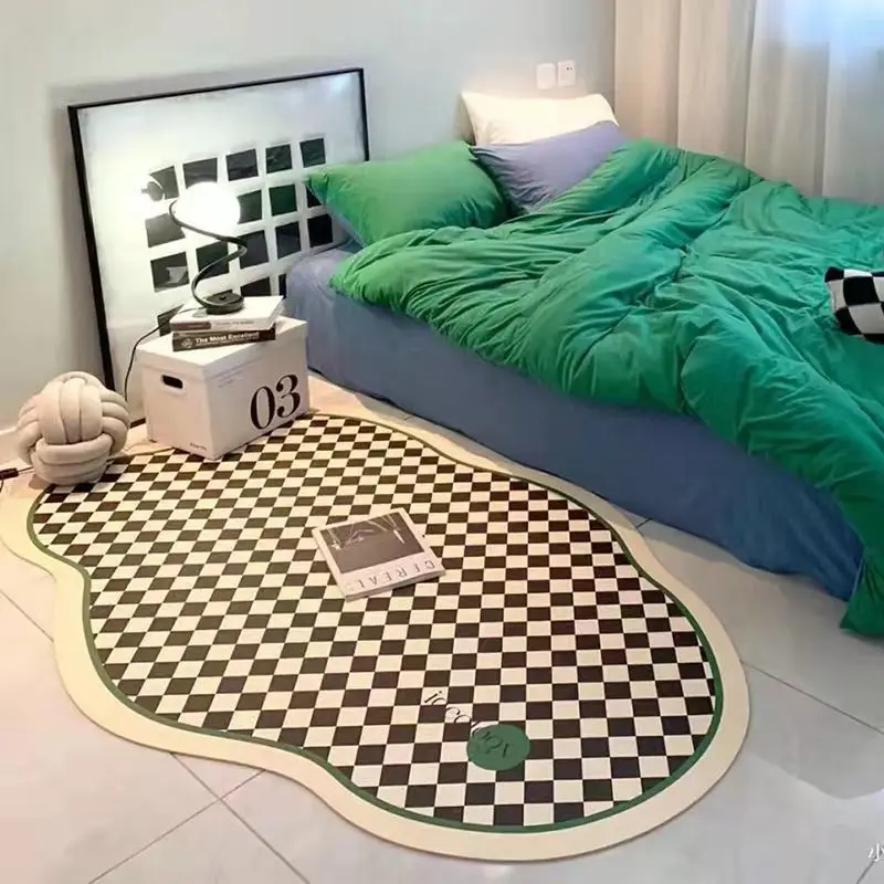 

Напольный коврик, одеяло для чайного столика в стиле ретро, шахматная доска, домашняя спальня, матрас, специальный ковер