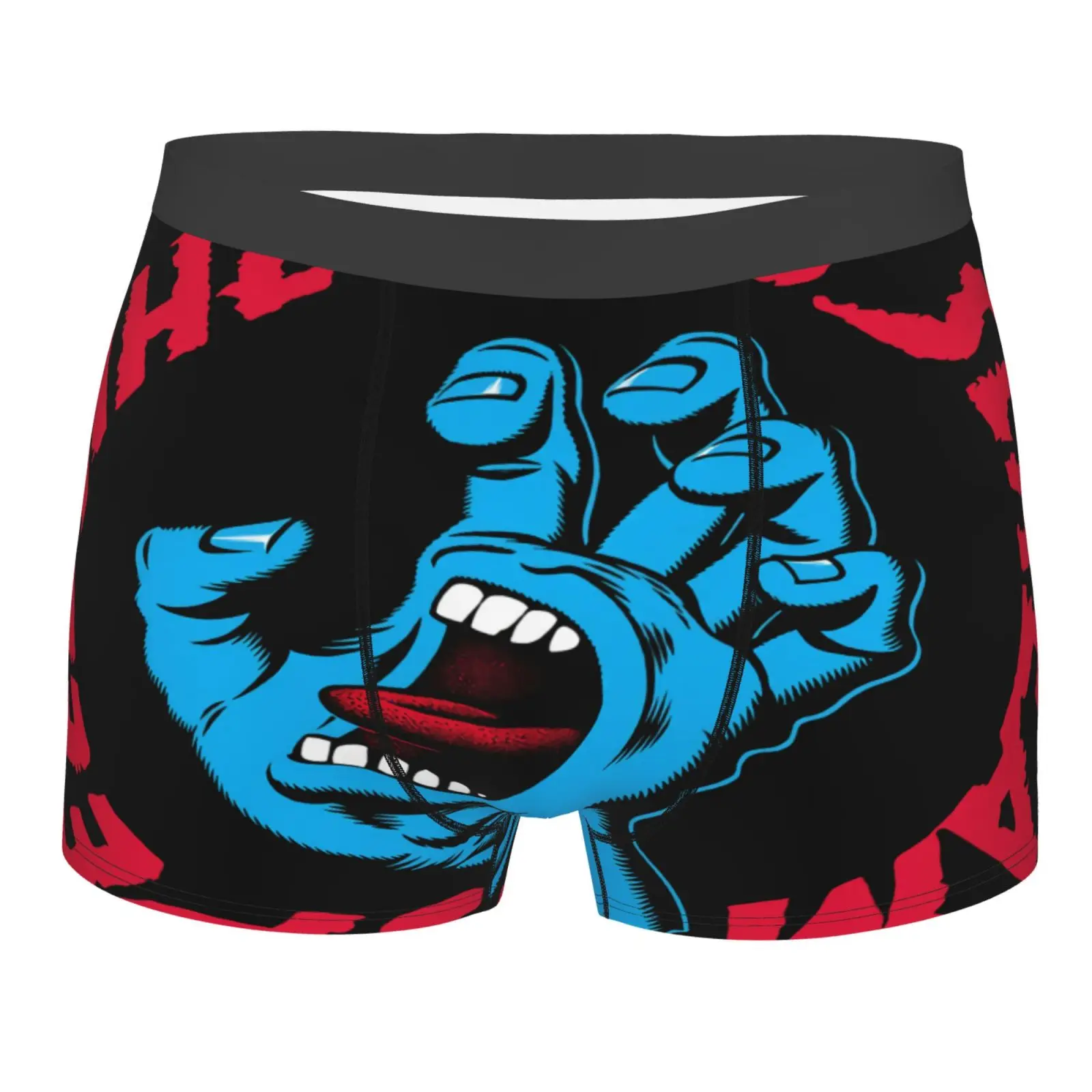 

Мужское нижнее белье Santa Cruz с принтом больших рук, кричащие Длинные Трусы с принтом, спортивные мужские тонкие трусы с карманом, 4Xl