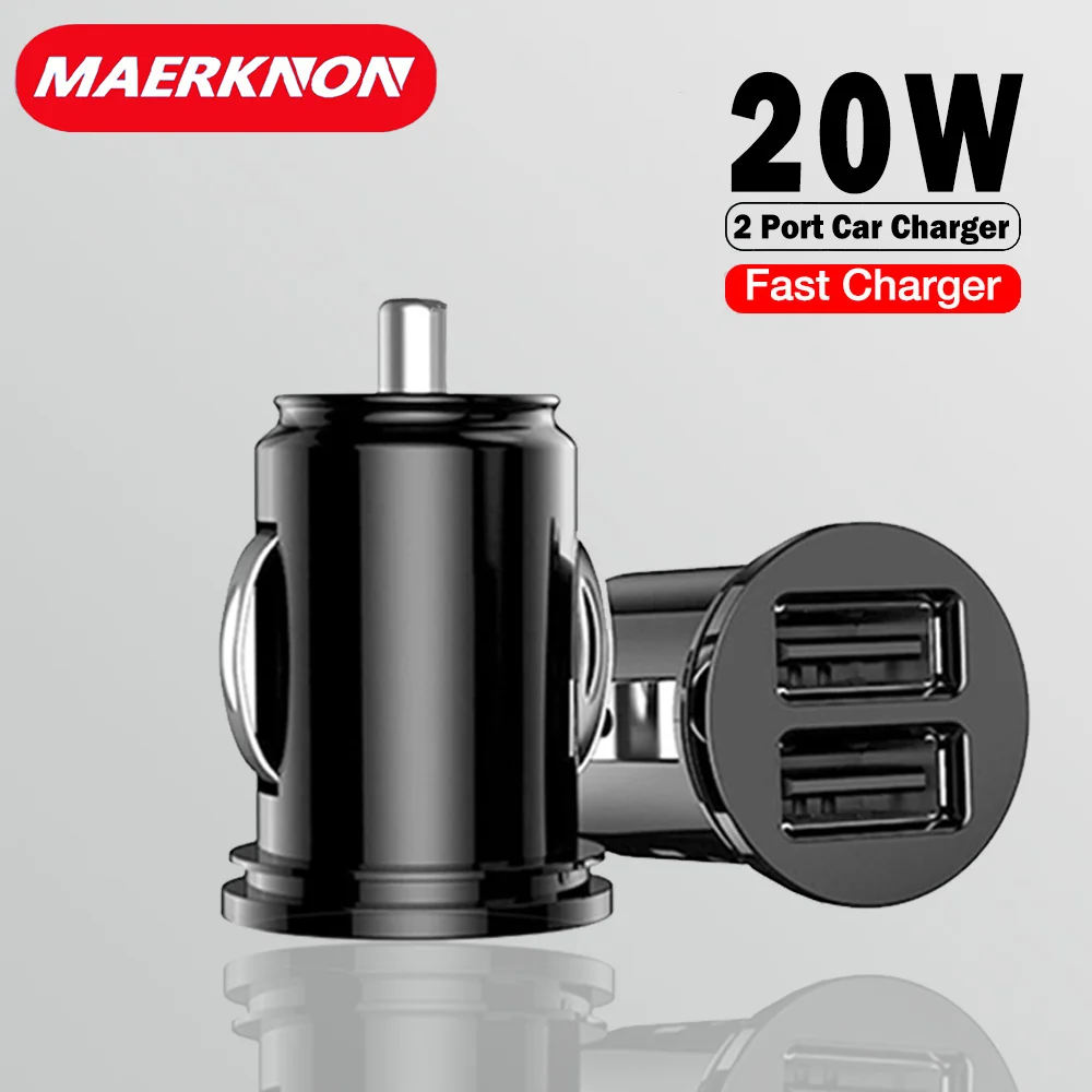 

Автомобильное зарядное устройство с двумя USB-портами, 20 Вт