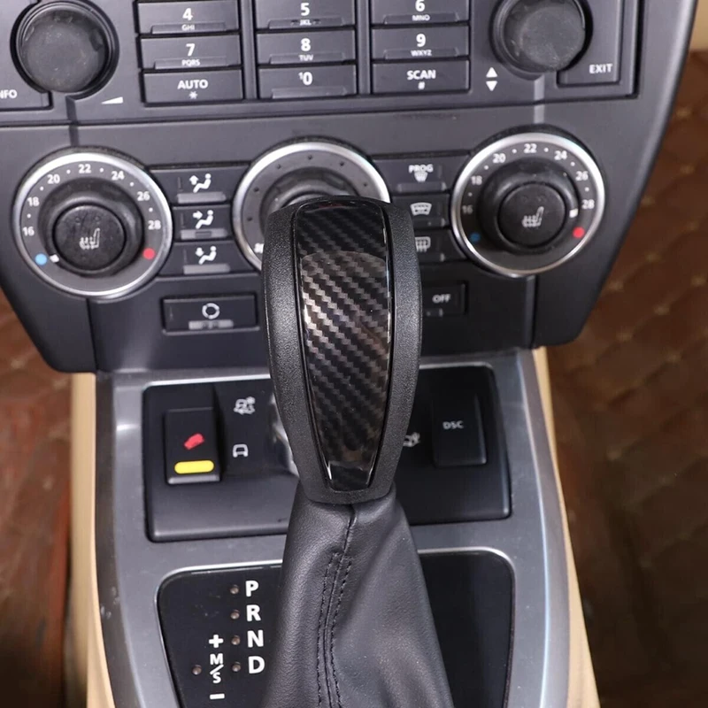 Gear Shift Knob Head Cover Trim Carbon Fiber For Land Rover Freelander 2 2007-2012 Accessories