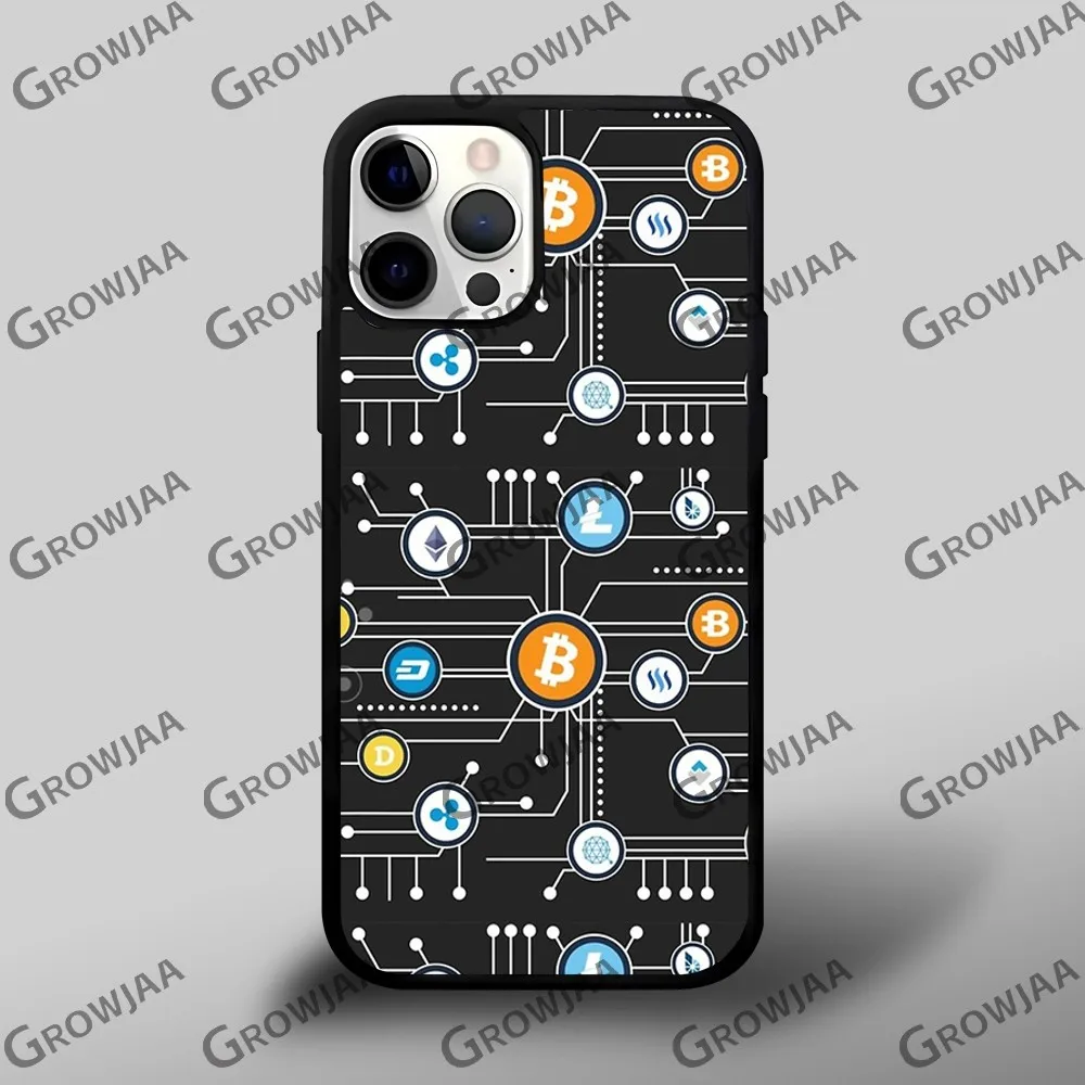 Чехол для телефона B-Bitcoin iPhone 15 14 13 12 11 Pro Xs Max Mini XR X 7 8 Plus роскошный зеркальный