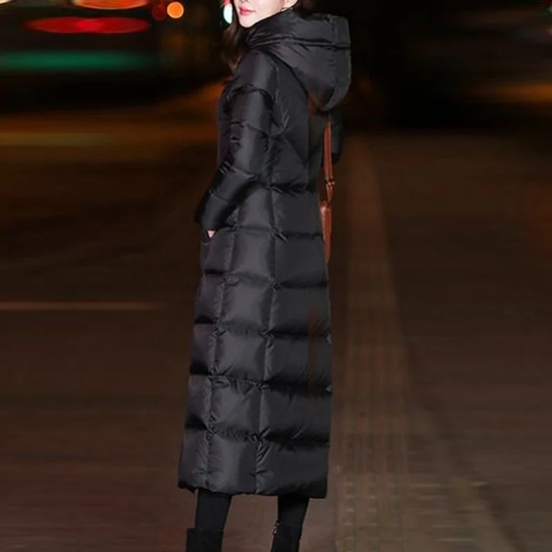 Women's long cotton coat, knee length, winter new thickened slim hooded women's  jacket coat  winter  winter coat women