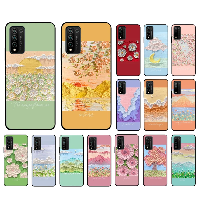 

Beautiful Flower Cloud Painting Art Phone Case for Huawei Honor 50 30 Pro 10X Lite 20 7A 7C 8X 9X Pro 9A 8A 8S 9S 10i 20S 20lite