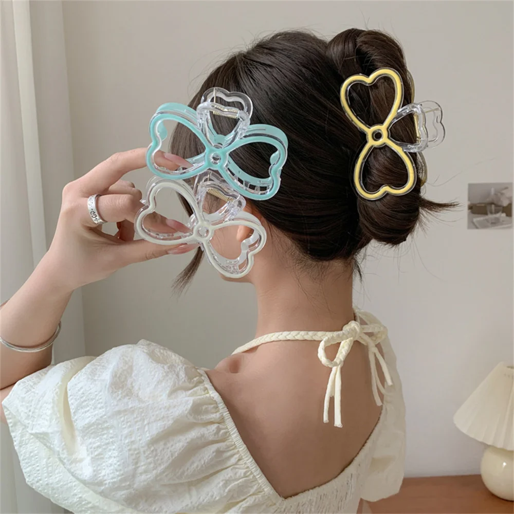 

Jelly Clear Bow Hair Claws Clips for Women Girls Sweet Hairpin Shark Clip Headdress Ponytail Hairgrips Crab Barrettes Accessorie