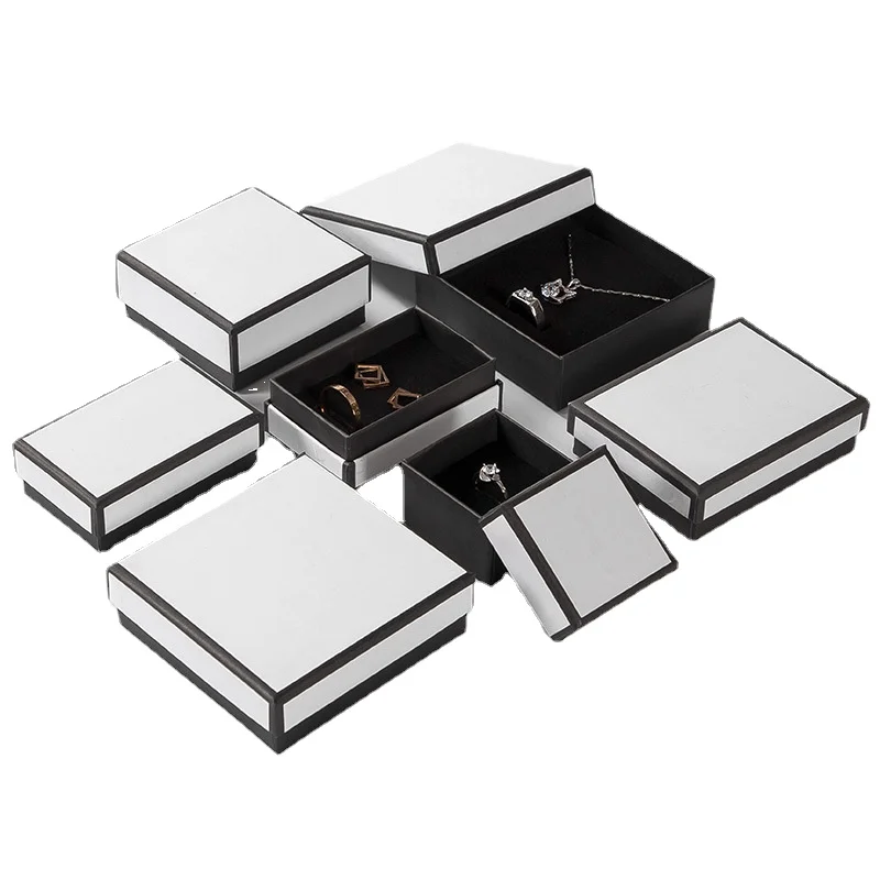 Classic Gift Packaging Paper Case Small Fresh Necklace Earrings Set Jewelry Box