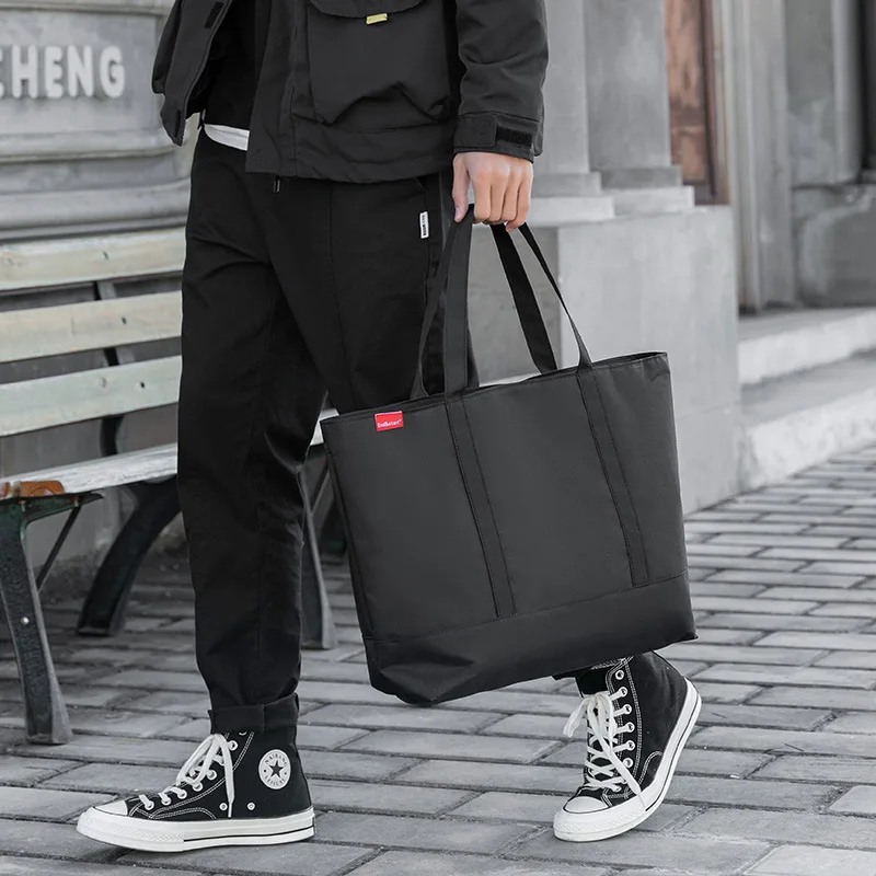 

Роскошная сумка-тоут через плечо, повседневные сумки, Модная японская сумка из ткани Оксфорд 2022, Мужская Дизайнерская Большая Черная Мужская Студенческая сумка