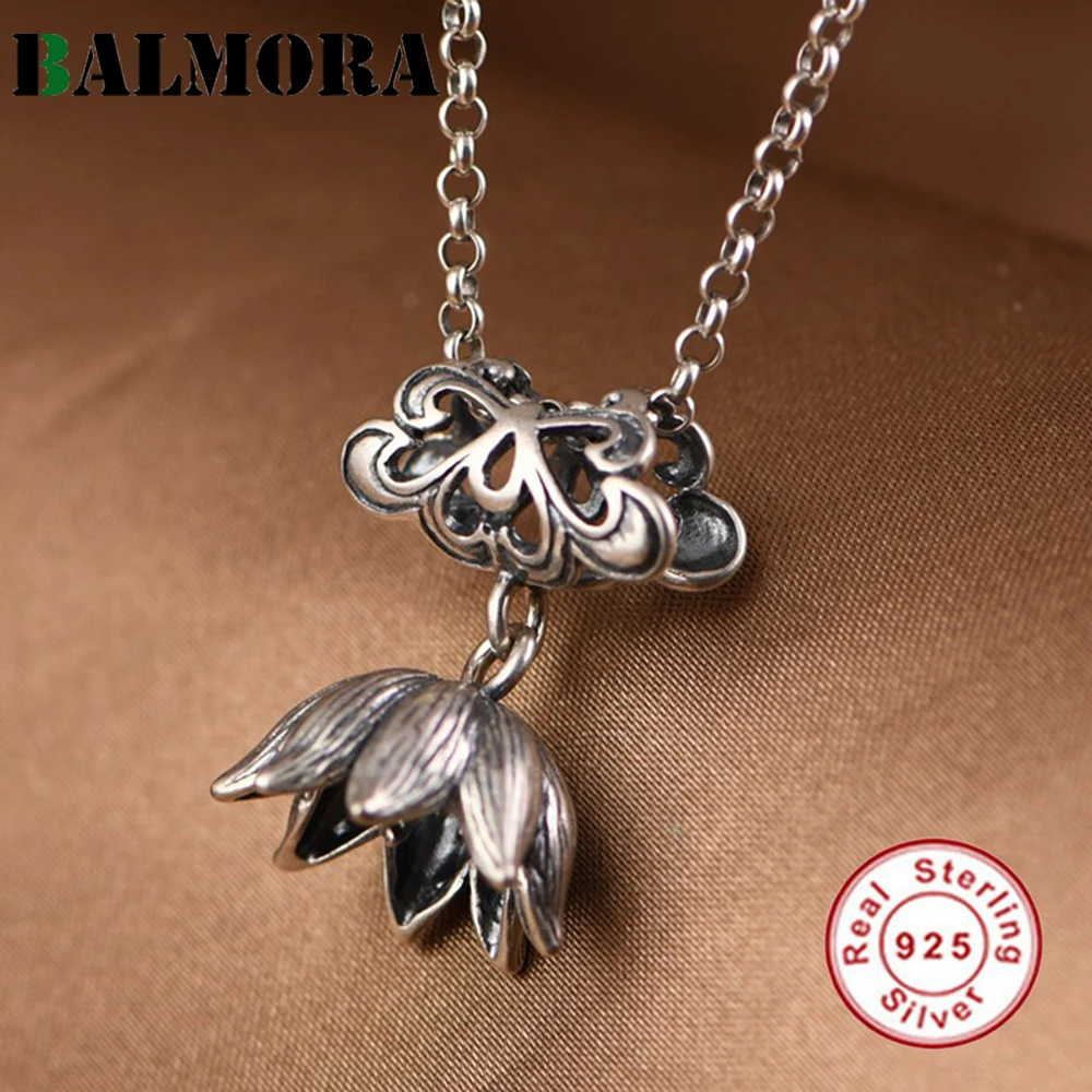 

Подвеска в виде бутона лотоса из чистого серебра 925 пробы, без цепочки