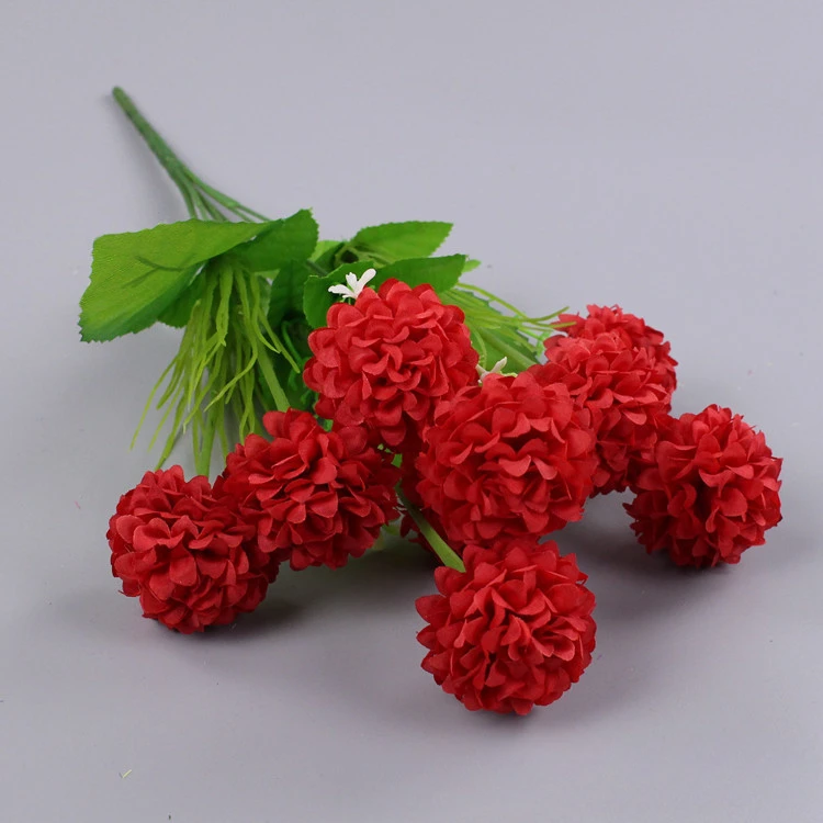 

Simulated Flower 9-head Hydrangea Fake Silk Flower Simulated Ball Chrysanthemum Onion Flower Ball Bunch Home Wedding Decoration