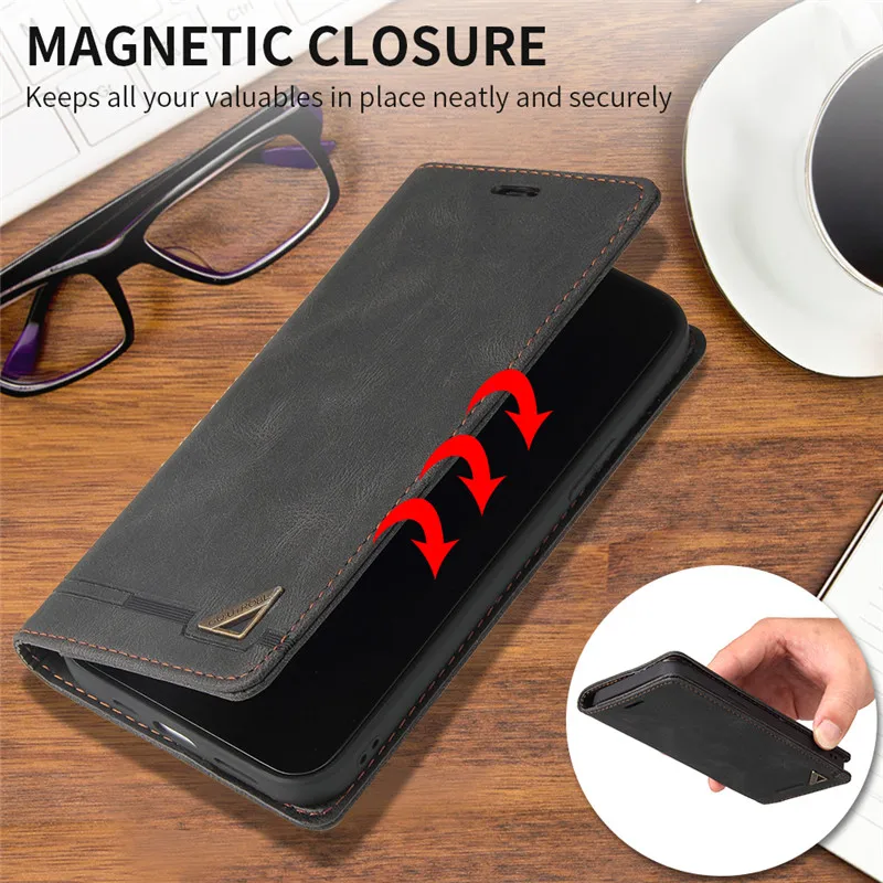 Magnetic Wallet Flip Cover Case For Samsung Galaxy Quantum 2 A82 A03S A02S F52 F62 M62 A21 A20 A30 A23 5G JPN Cover Anti-theft