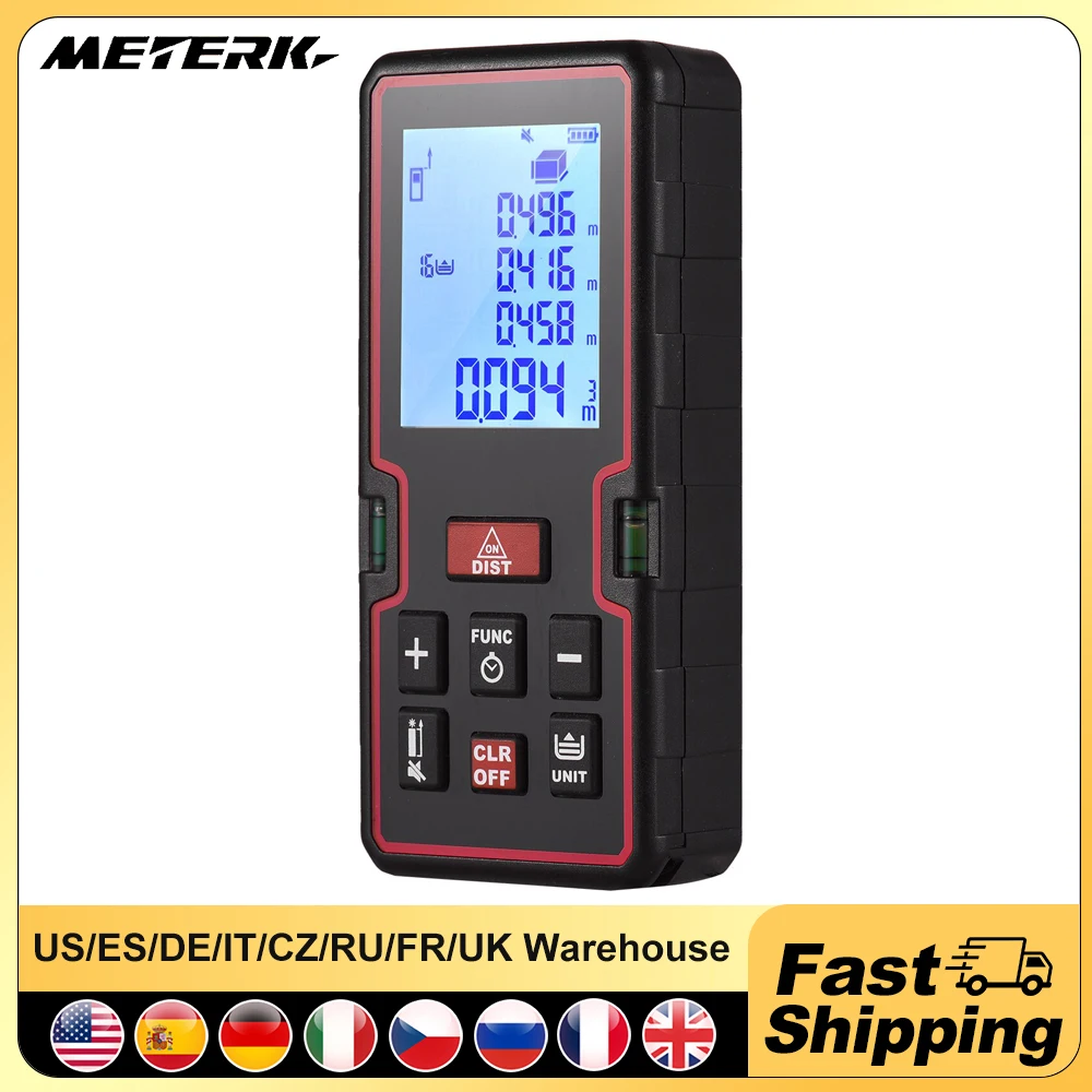 

Laser Measure LCD Digital Laser Distance Meter Mini Range Finder Distance/ Area/ Volume/ Pythagorean Measuring Tool