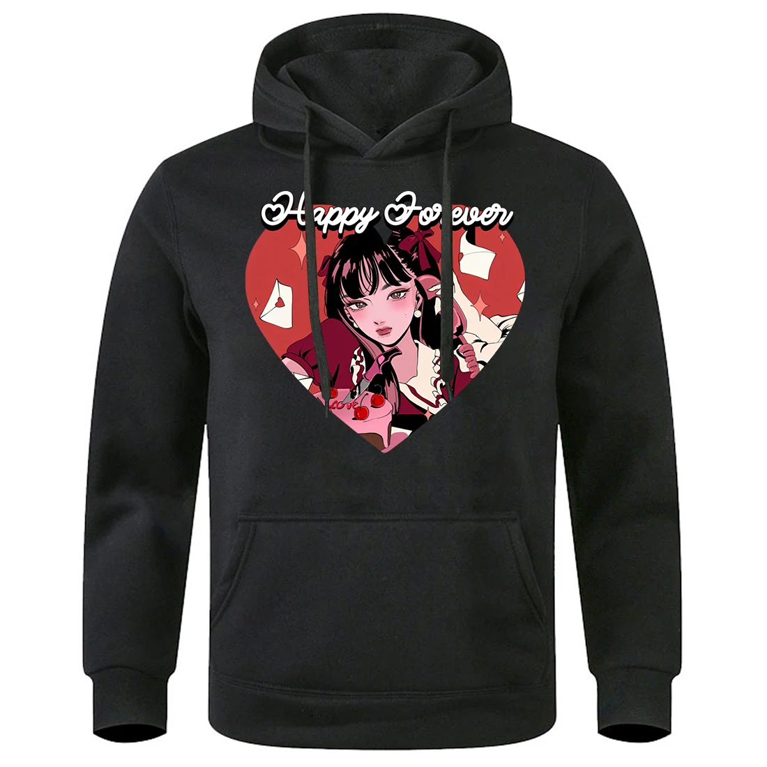 

Мужские свитшоты с принтом Happy Forever Be A Bright Girl, Модные свободные мужские свитшоты в стиле ретро, большие размеры, с капюшоном