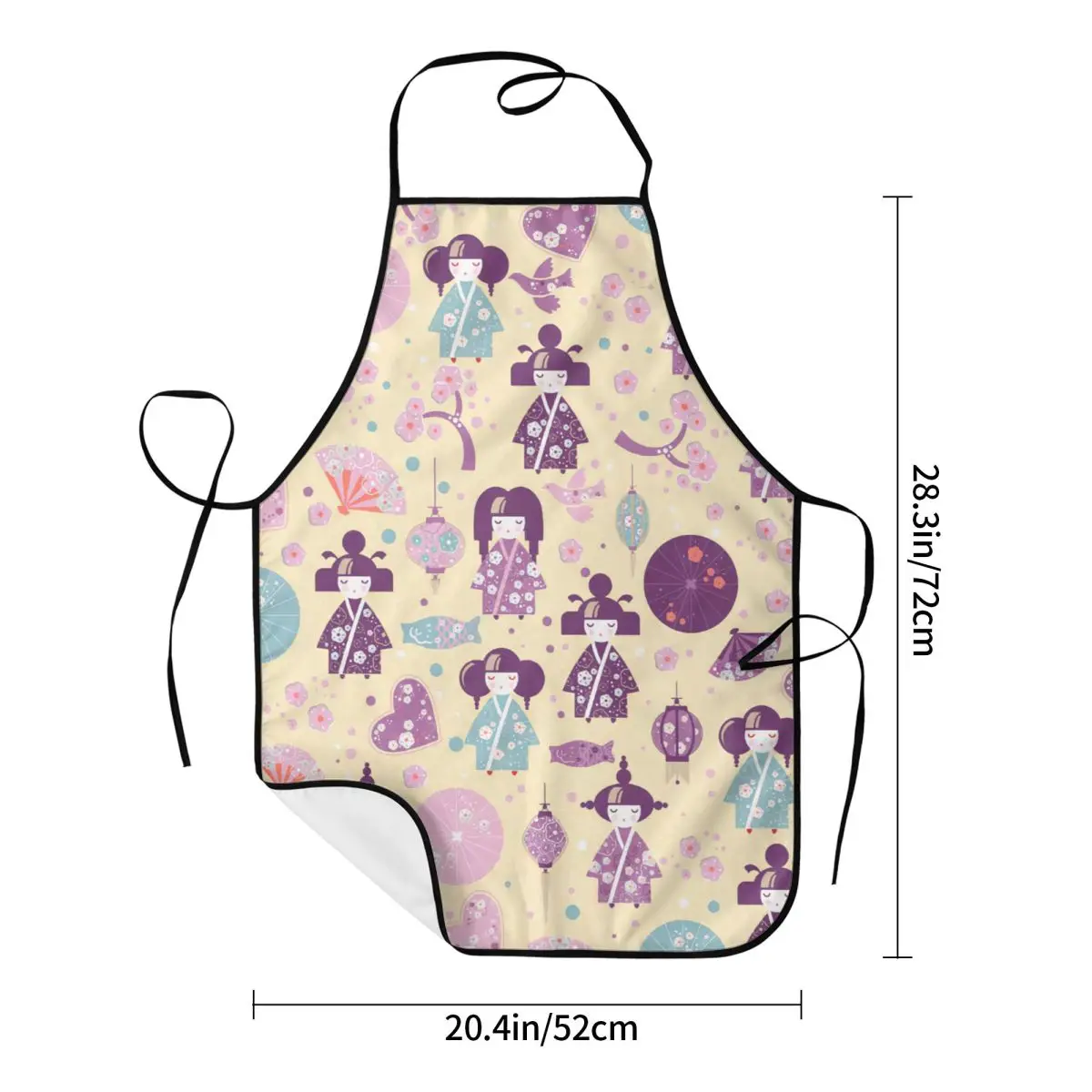 Милые куклы Kokeshi по индивидуальному заказу унисекс Кухонный Фартук для готовки
