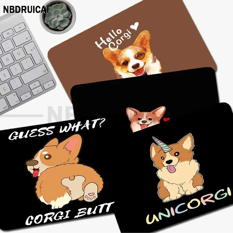 

Симпатичный нескользящий коврик Corgi Dog, Офисный Компьютерный Настольный коврик, большой коврик для клавиатуры и мыши, подушка для ноутбука, Нескользящие Коврики для письменного стола