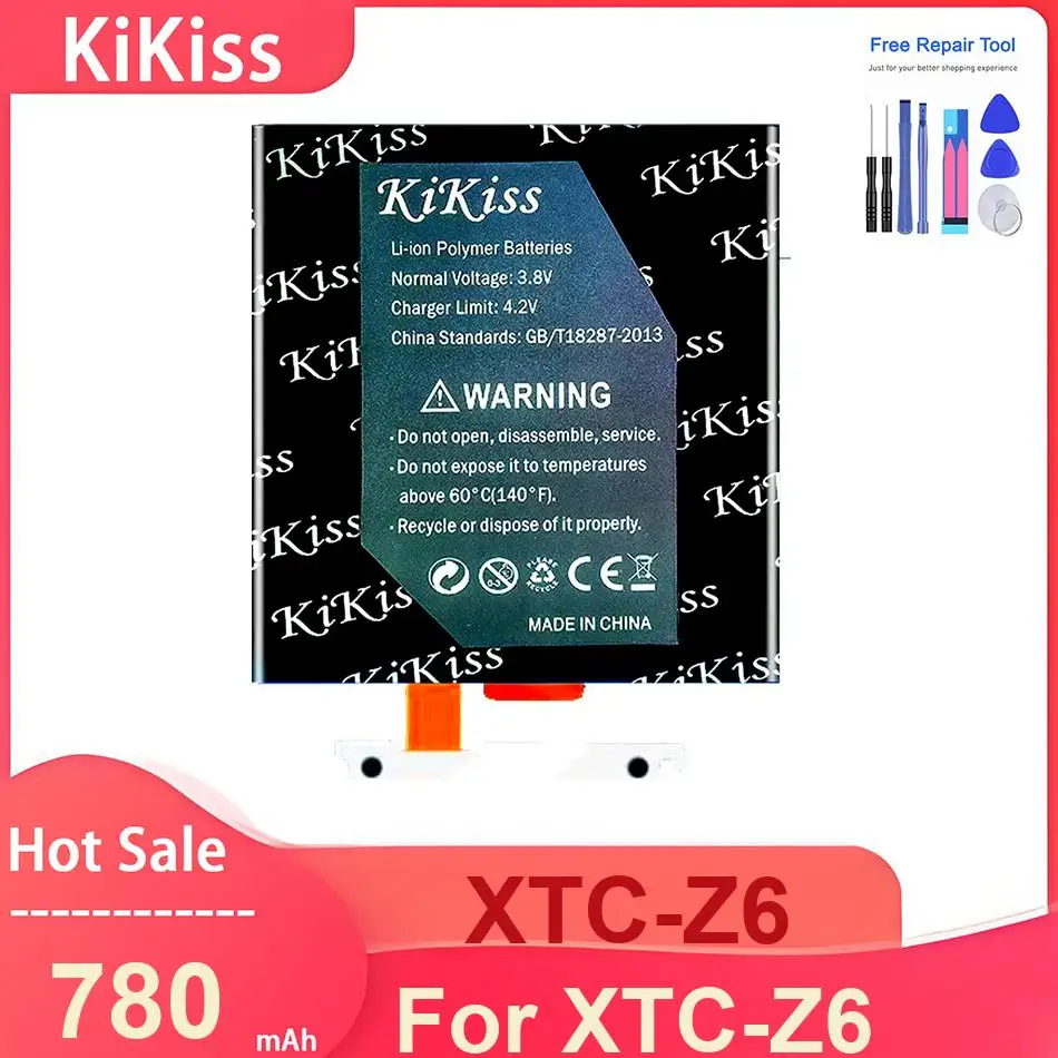 Фото Батарея для часов KiKiss для часов imoo okii XTC-Z6, аккумуляторы XTC-Z6 780 мАч, с инструментами №1