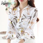 Топ женский офисный, с V-образным вырезом, обтягивающая шифоновая блузка г, 2021