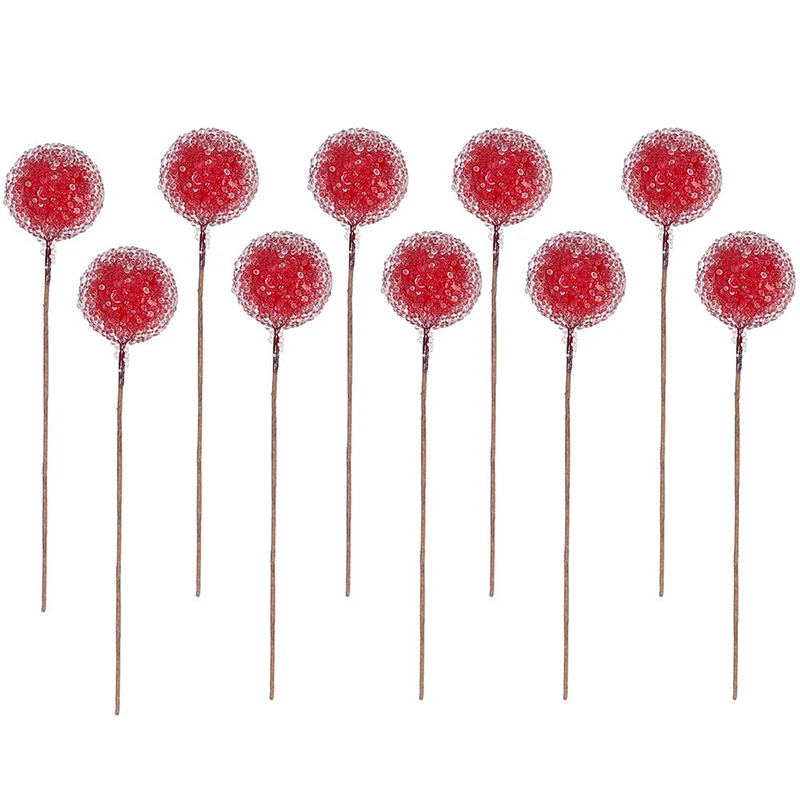 

Искусственные рождественские ягоды красные пластиковые 30/50 шт