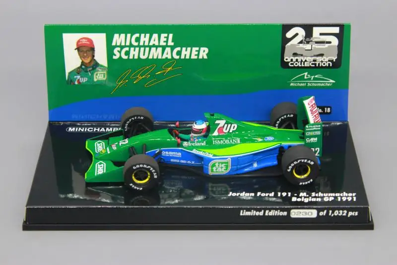 

F1 модель автомобиля formula one mini cut 1:43, шумашер 1991, Бельгия 191