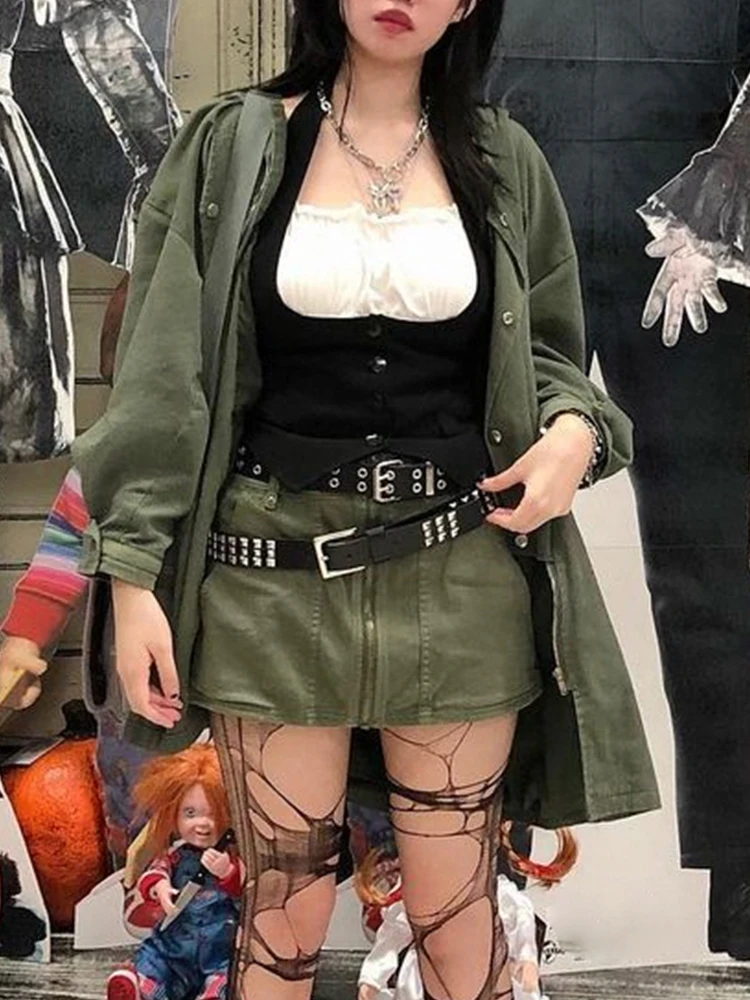 УКОРОЧЕННЫЙ ТОП Rapcopter Y2K с заплатками футболка на пуговицах оборками и длинным