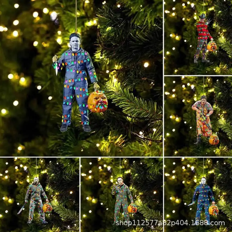 

Автомобильные аксессуары, новый нож из фильма «ужасы», акриловое украшение на Хэллоуин, праздничная атмосфера, украшения для самолета и авт...