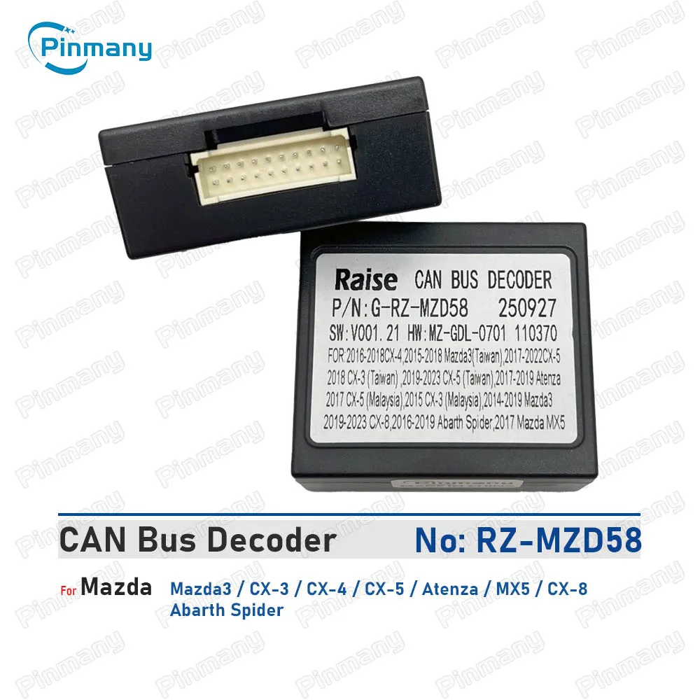 

Автомобильный радиоприемник CAN Bus декодер RAISE G-RZ-MZD58 20-контактный черный ящик для Mazda 3 CX-3 CX-4 CX-5 Atenza MX5 CX-8 Abarth Spider
