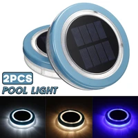 2pcs solar swimming pool light led underwater night light whitewarmblue light