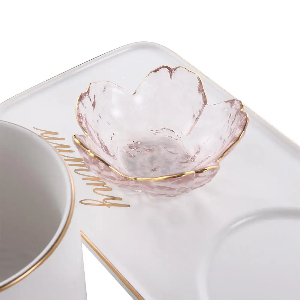 Скандинавский стиль японская золотая инкрустация стеклянное блюдо для