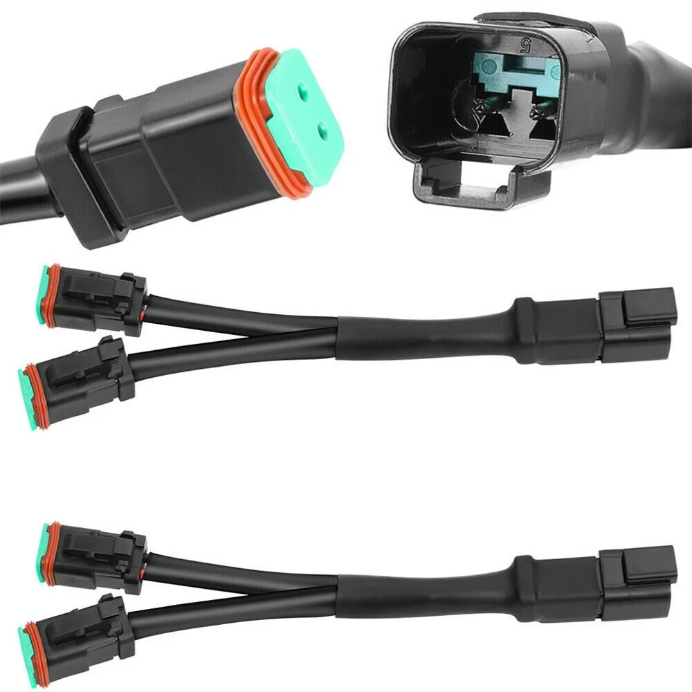 

Y-Shape Dual Outputs Deutsch DT DTP Adapters Connectors Splitters For LED Fog lights LED pod lights LED lights bars
