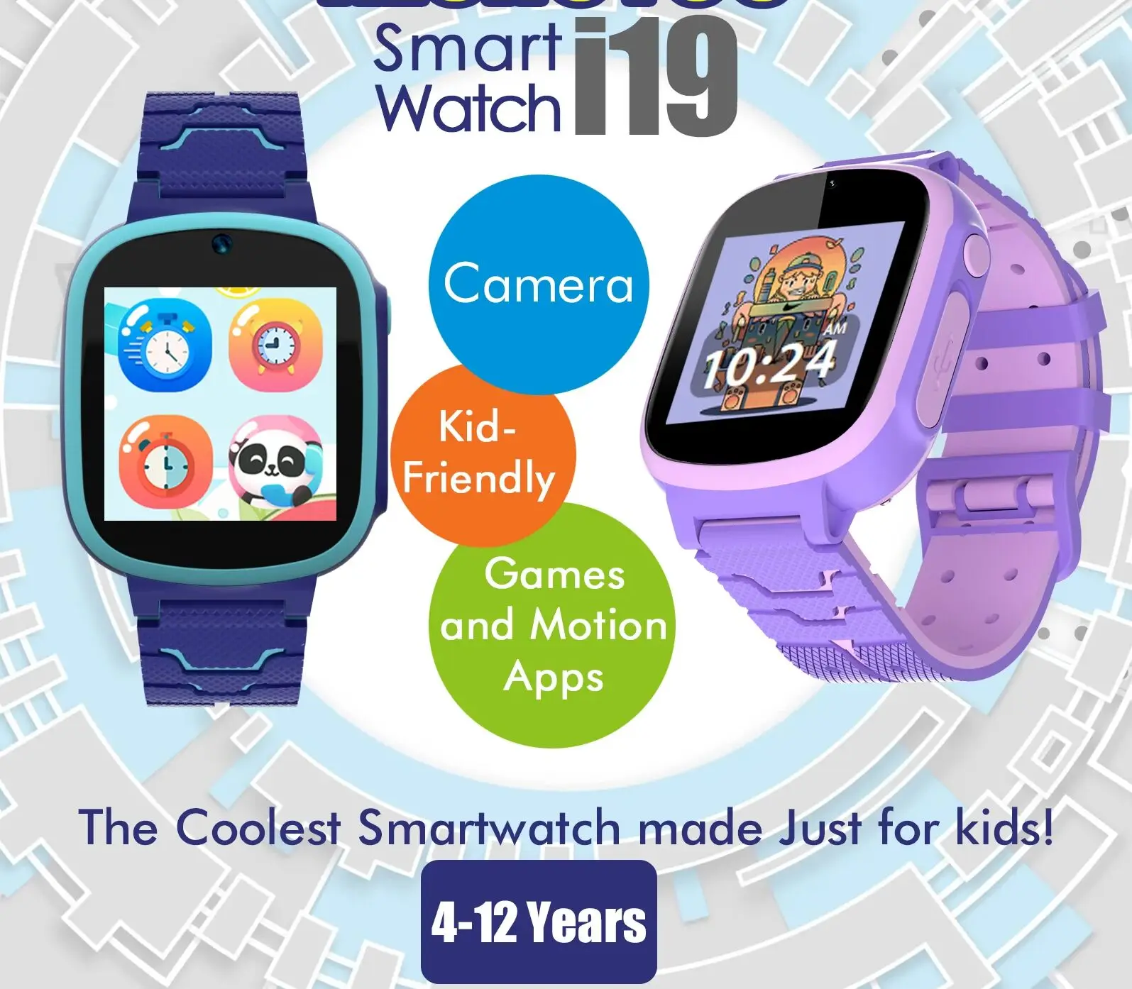 

Smart Watch for Kids 1.44" Touchscreen Kids Watch with 20 Puzzle Games Camera Video Music Player Children Game Toys Smartwatch