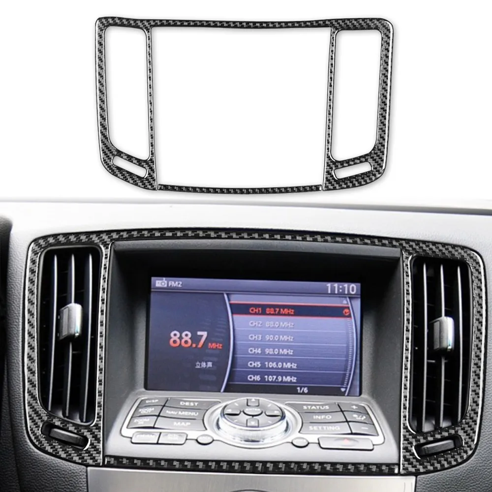 

Применимо для Infiniti G37 07-13, декоративная наклейка из углеродного волокна с центральным воздуховыходом, модная практичная изысканная работа