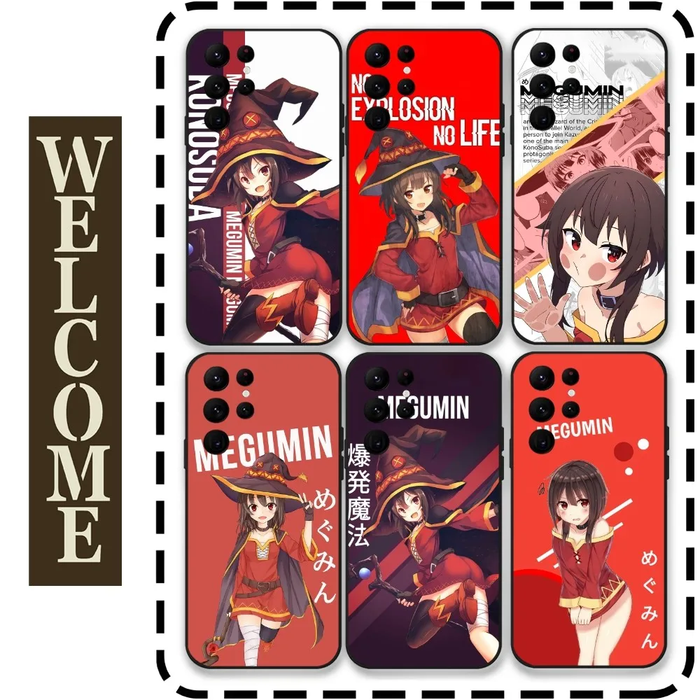 K-KonoSuba M-Megumin Чехол для телефона в стиле аниме Samsung Galaxy S24 Ultra S22 S23 S21 S20 5G Защитный