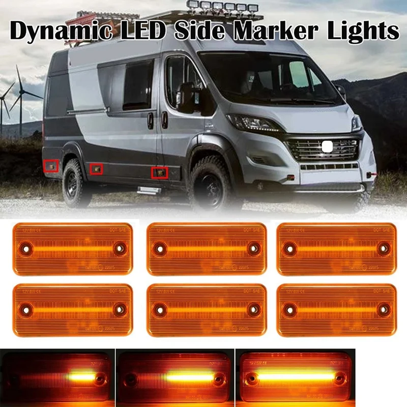 Dynamic Car LED Side Marker Light Turn Signal for Iveco Fiat Ducato Citroen Peugeot Boxer Renault VOLVO Truck