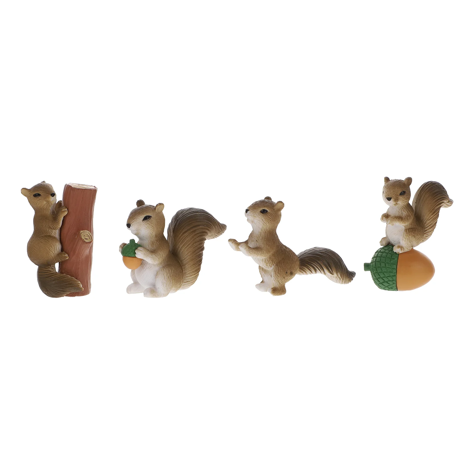 

4 Pcs Simulation Squirrel Ornament Garden Resin Miniature Figurines Cake Container Containers Toy Room