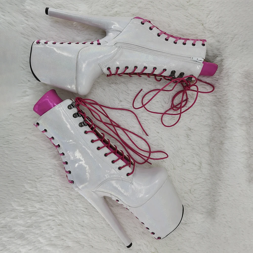 Leecabe  20CM/8inches  ankle boots young trend fashion shoes  High Heel platform Pole Dance boot