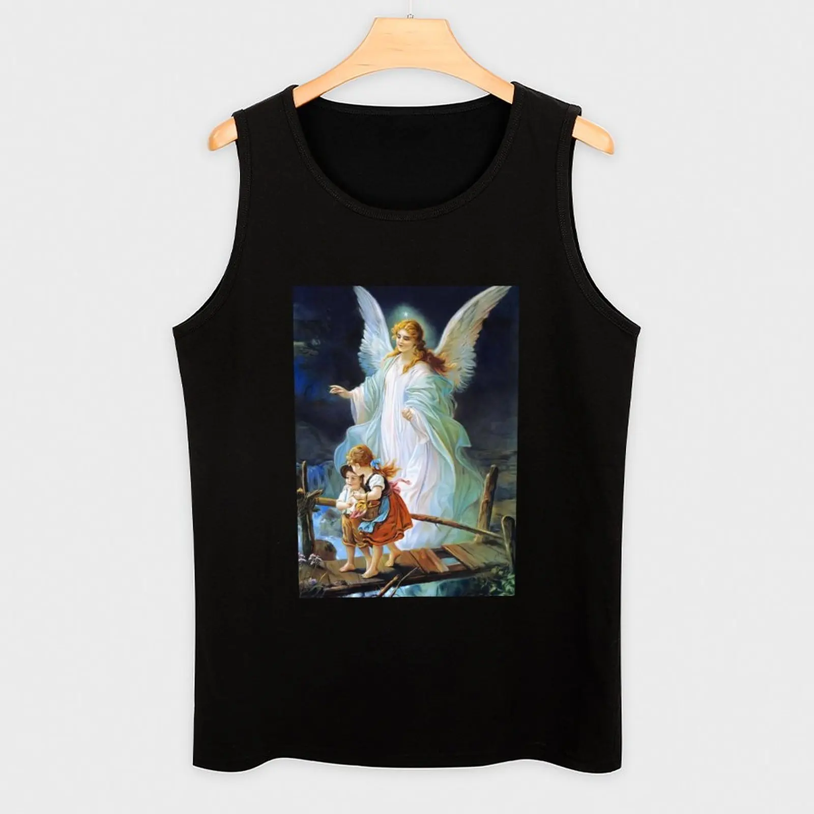 Майка для спортзала с изображением Линдберга хранителя ангела